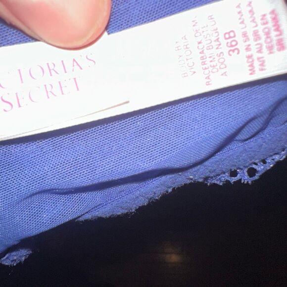 Victoria’s Secret Body 36B blue floral racerback Demi bra - Picture 3 of 3